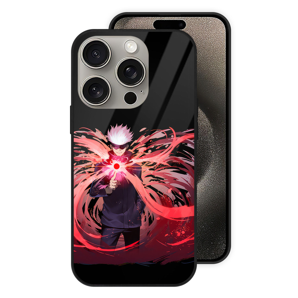 （画像用） 呪術廻戦 Jujutsu Kaisen 【iPhone15Pro対応】スマホケース 耐衝撃＆黄変防止 背面ガラス