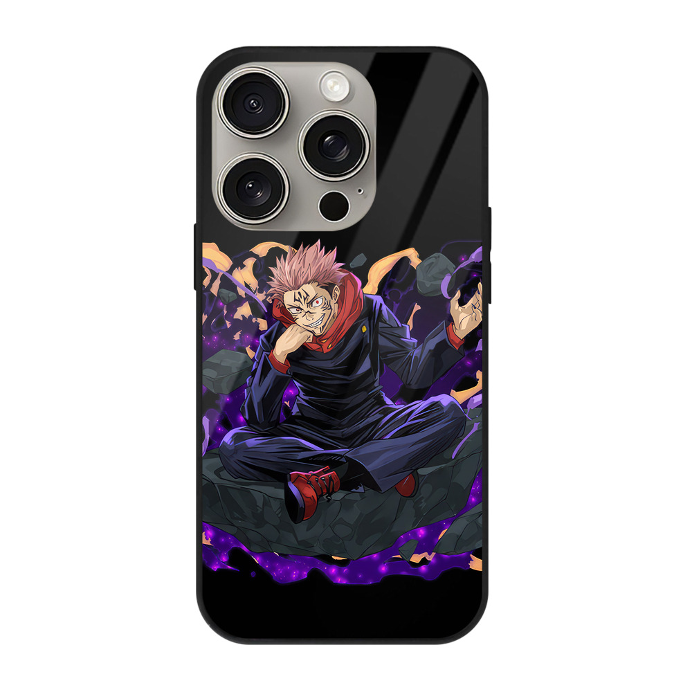 （画像用） 呪術廻戦 Jujutsu Kaisen 【iPhone15Pro対応】スマホケース 耐衝撃＆黄変防止 背面ガラス
