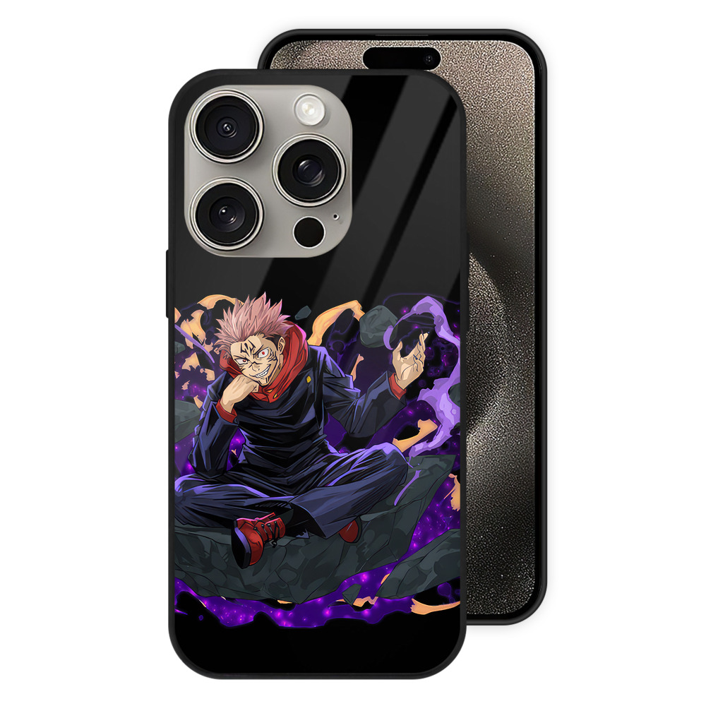 （画像用） 呪術廻戦 Jujutsu Kaisen 【iPhone15Pro対応】スマホケース 耐衝撃＆黄変防止 背面ガラス