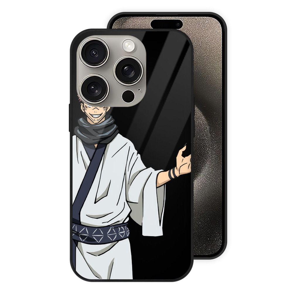 （画像用） 呪術廻戦 Jujutsu Kaisen 【iPhone15Pro対応】スマホケース 耐衝撃＆黄変防止 背面ガラス