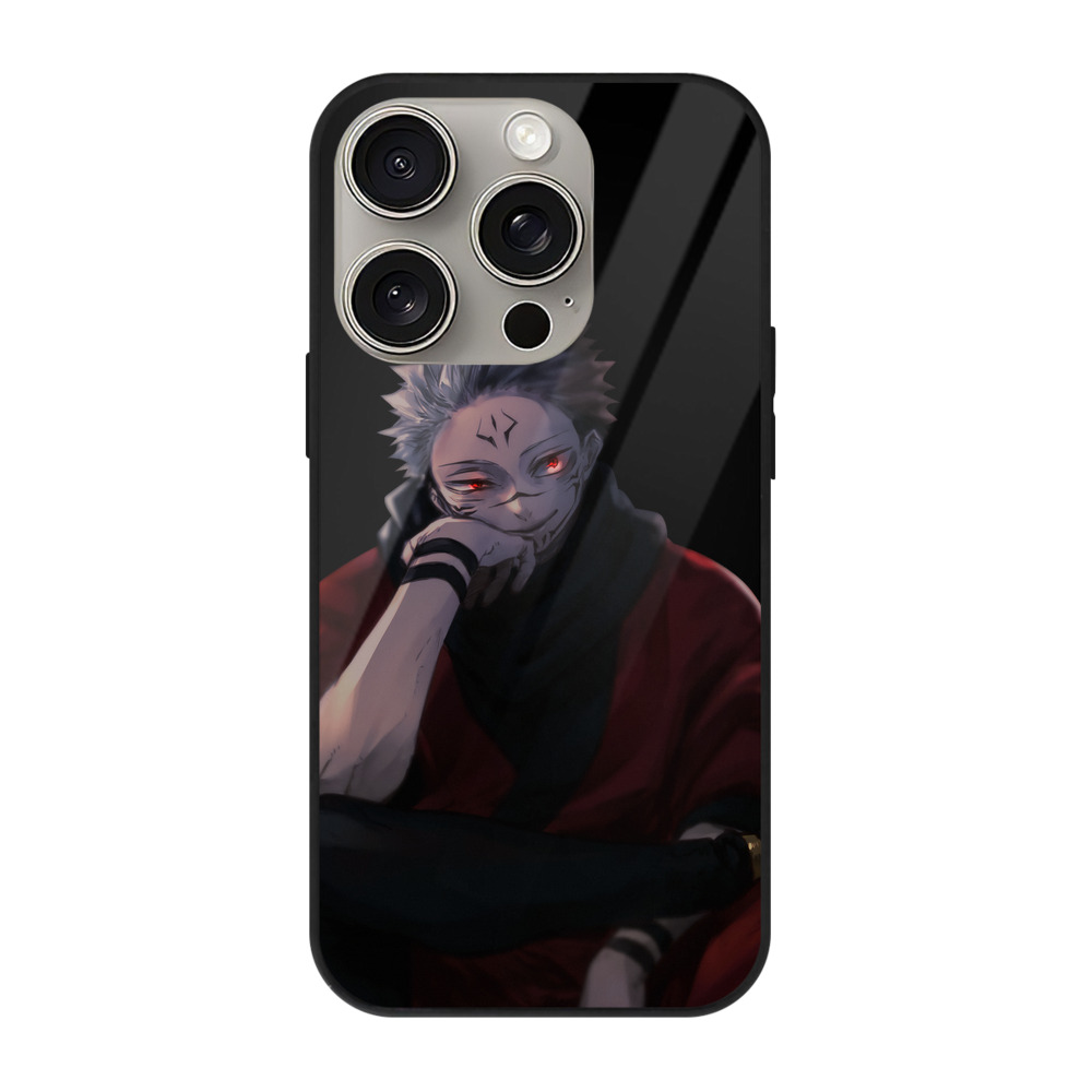 （画像用） 呪術廻戦 Jujutsu Kaisen 【iPhone15Pro対応】スマホケース 耐衝撃＆黄変防止 背面ガラス
