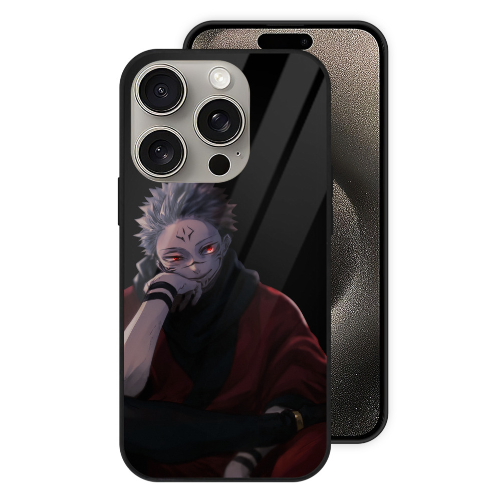（画像用） 呪術廻戦 Jujutsu Kaisen 【iPhone15Pro対応】スマホケース 耐衝撃＆黄変防止 背面ガラス