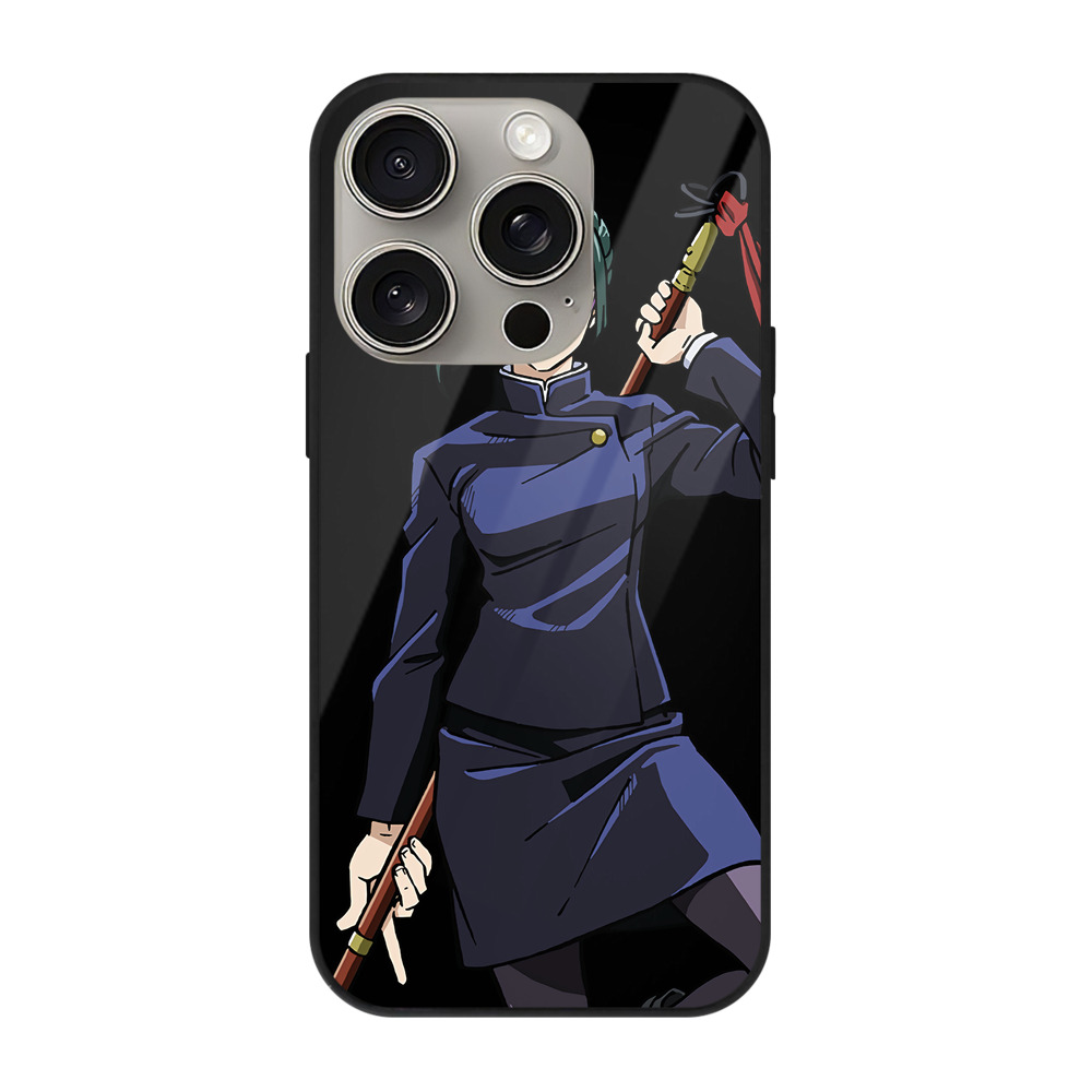 （画像用） 呪術廻戦 Jujutsu Kaisen 【iPhone15Pro対応】スマホケース 耐衝撃＆黄変防止 背面ガラス