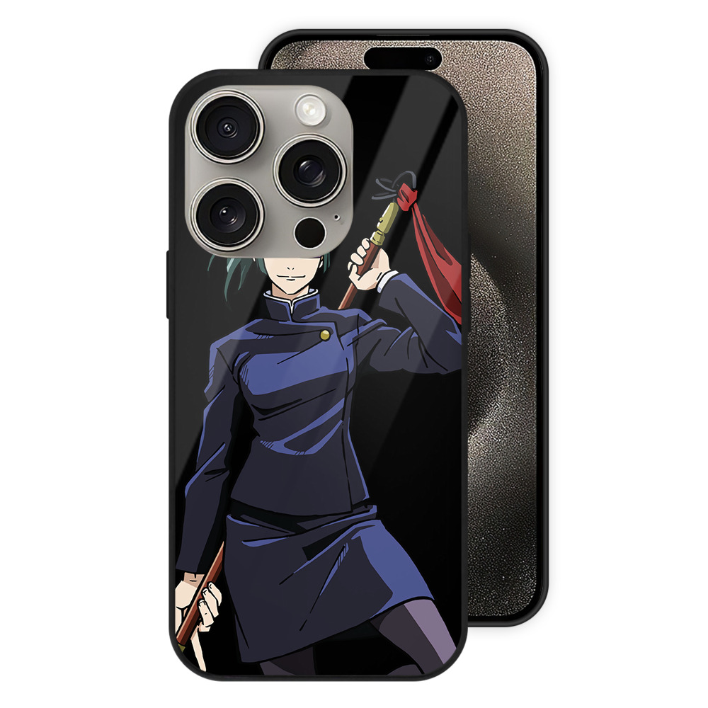（画像用） 呪術廻戦 Jujutsu Kaisen 【iPhone15Pro対応】スマホケース 耐衝撃＆黄変防止 背面ガラス