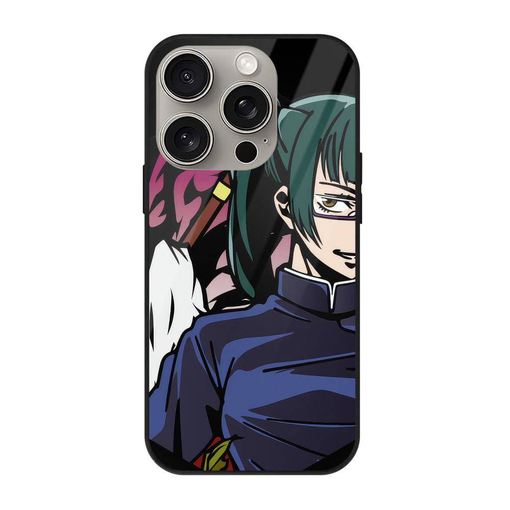 （画像用） 呪術廻戦 Jujutsu Kaisen 【iPhone15Pro対応】スマホケース 耐衝撃＆黄変防止 背面ガラス