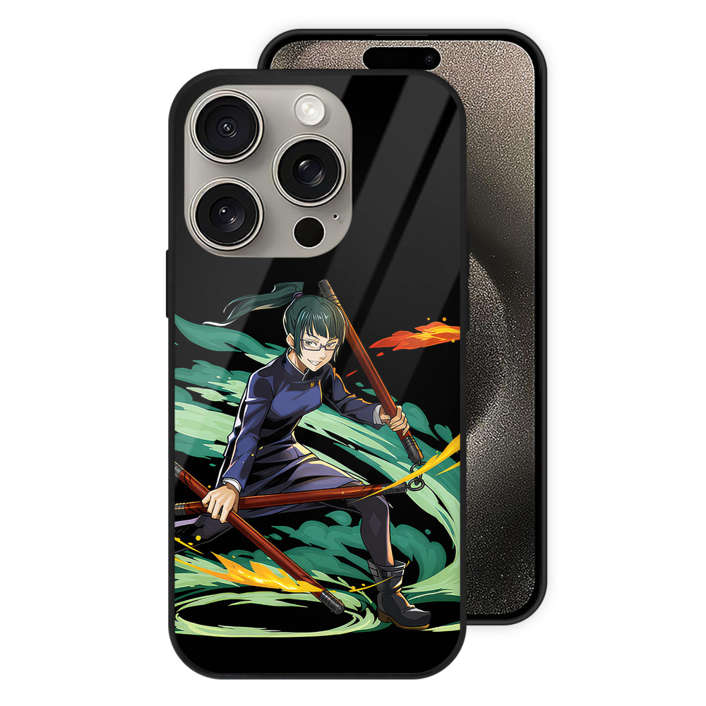 （画像用） 呪術廻戦 Jujutsu Kaisen 【iPhone15Pro対応】スマホケース 耐衝撃＆黄変防止 背面ガラス