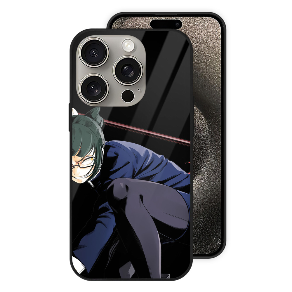 （画像用） 呪術廻戦 Jujutsu Kaisen 【iPhone15Pro対応】スマホケース 耐衝撃＆黄変防止 背面ガラス
