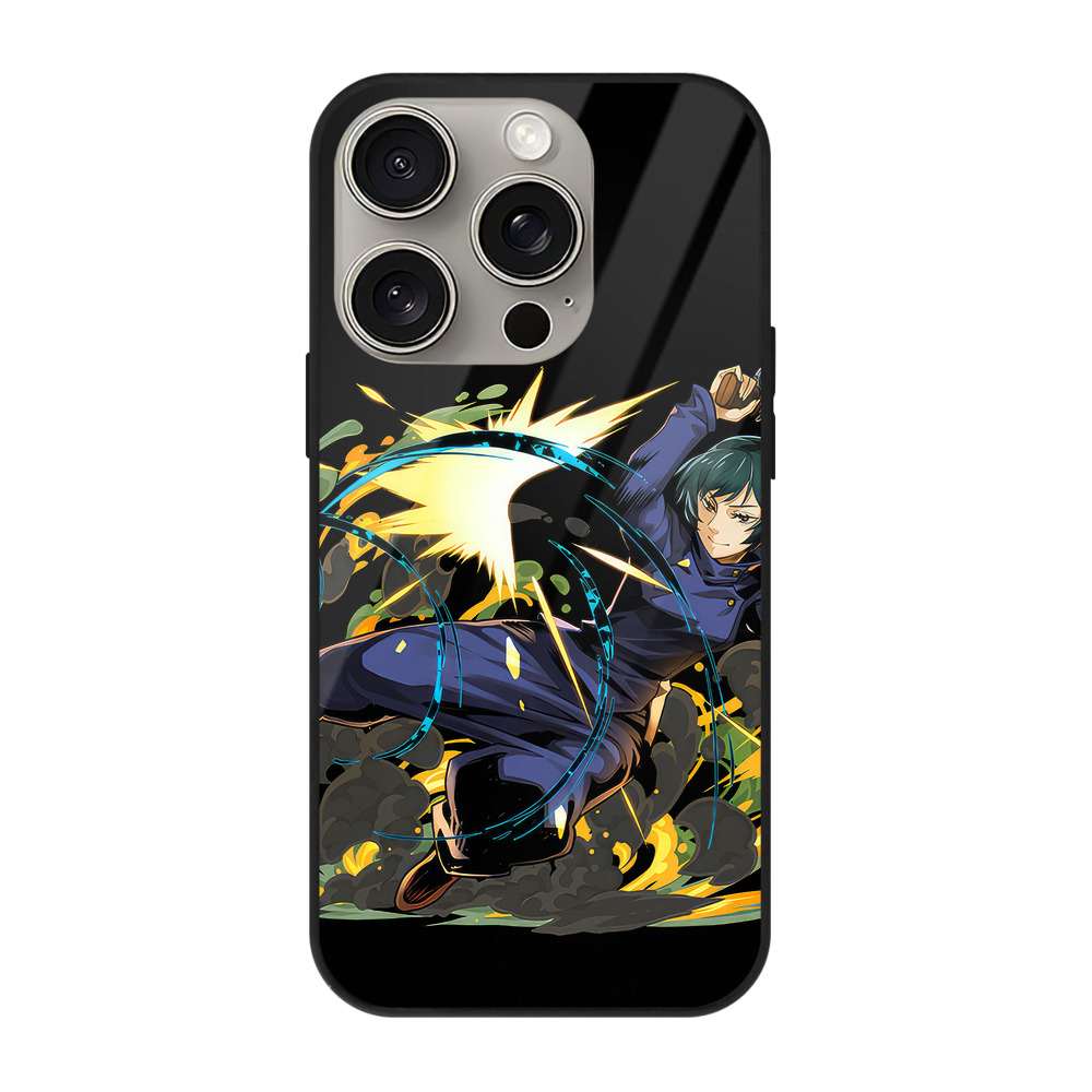 （画像用） 呪術廻戦 Jujutsu Kaisen 【iPhone15Pro対応】スマホケース 耐衝撃＆黄変防止 背面ガラス