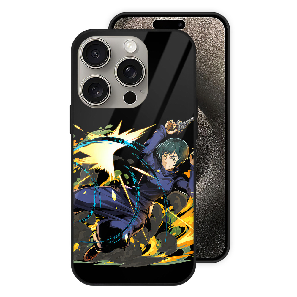 （画像用） 呪術廻戦 Jujutsu Kaisen 【iPhone15Pro対応】スマホケース 耐衝撃＆黄変防止 背面ガラス