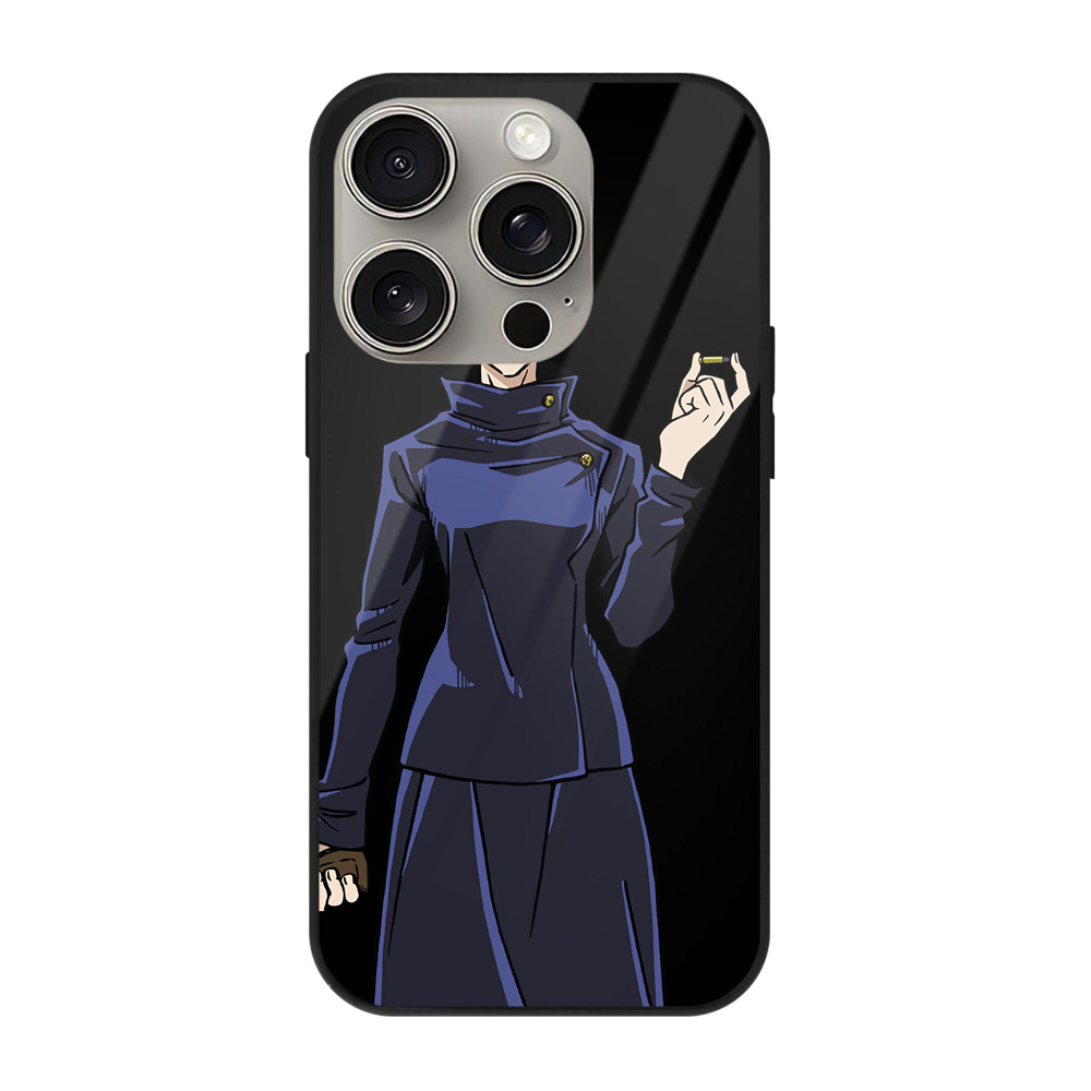 （画像用） 呪術廻戦 Jujutsu Kaisen 【iPhone15Pro対応】スマホケース 耐衝撃＆黄変防止 背面ガラス