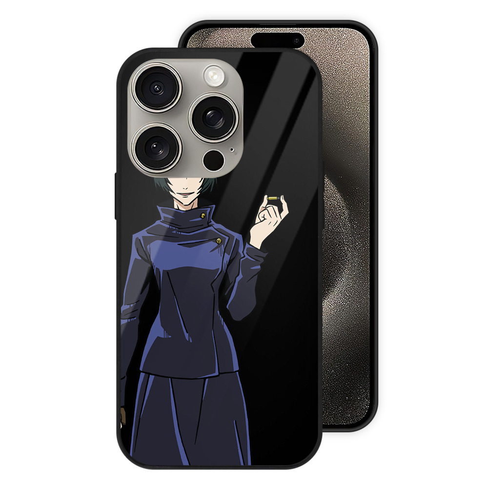 （画像用） 呪術廻戦 Jujutsu Kaisen 【iPhone15Pro対応】スマホケース 耐衝撃＆黄変防止 背面ガラス