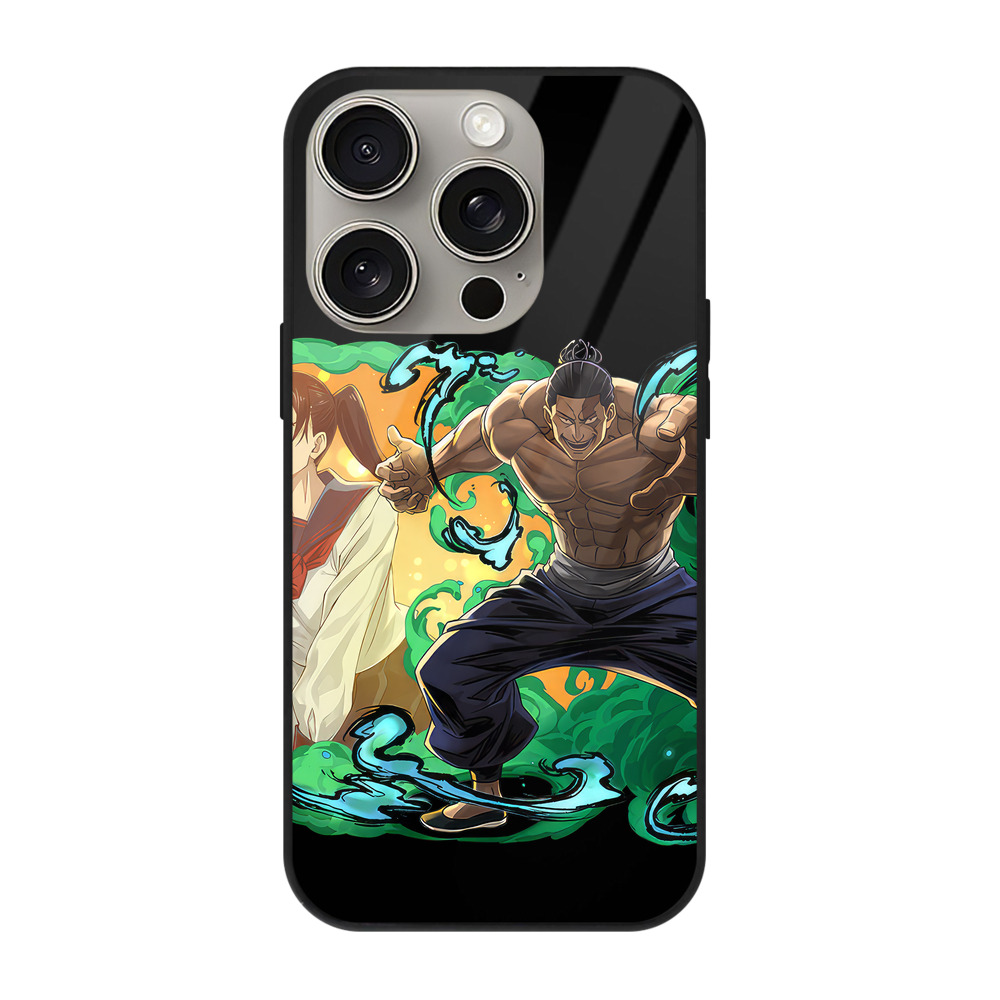 （画像用） 呪術廻戦 Jujutsu Kaisen 【iPhone15Pro対応】スマホケース 耐衝撃＆黄変防止 背面ガラス