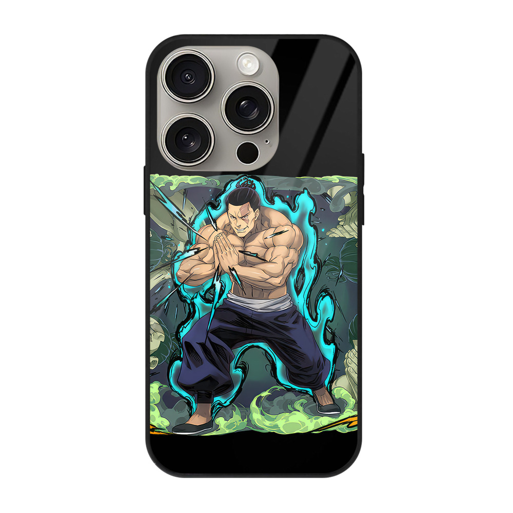 （画像用） 呪術廻戦 Jujutsu Kaisen 【iPhone15Pro対応】スマホケース 耐衝撃＆黄変防止 背面ガラス