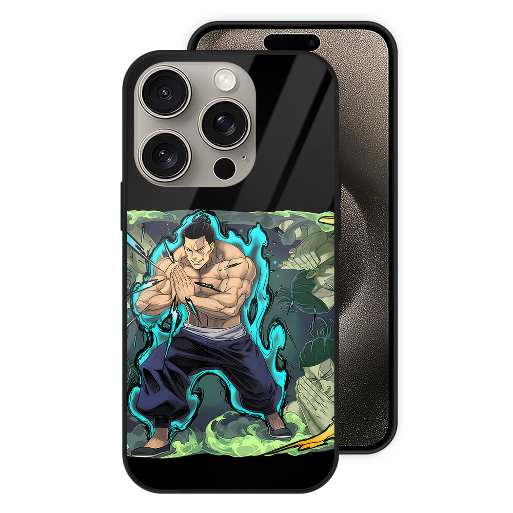 （画像用） 呪術廻戦 Jujutsu Kaisen 【iPhone15Pro対応】スマホケース 耐衝撃＆黄変防止 背面ガラス