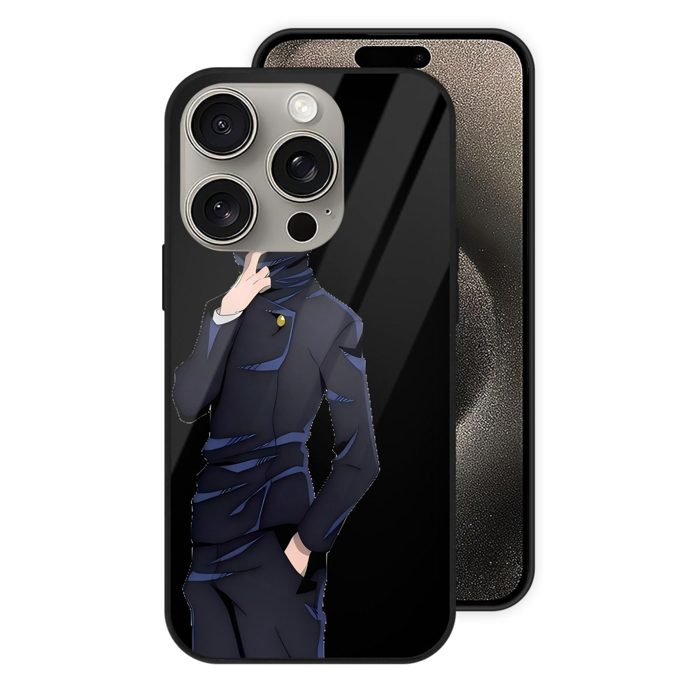 （画像用） 呪術廻戦 Jujutsu Kaisen 【iPhone15Pro対応】スマホケース 耐衝撃＆黄変防止 背面ガラス