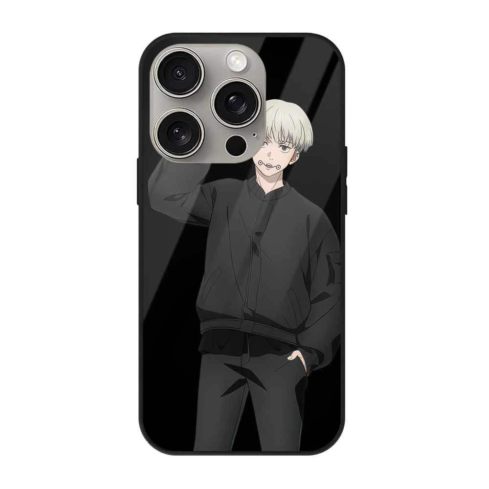 （画像用） 呪術廻戦 Jujutsu Kaisen 【iPhone15Pro対応】スマホケース 耐衝撃＆黄変防止 背面ガラス