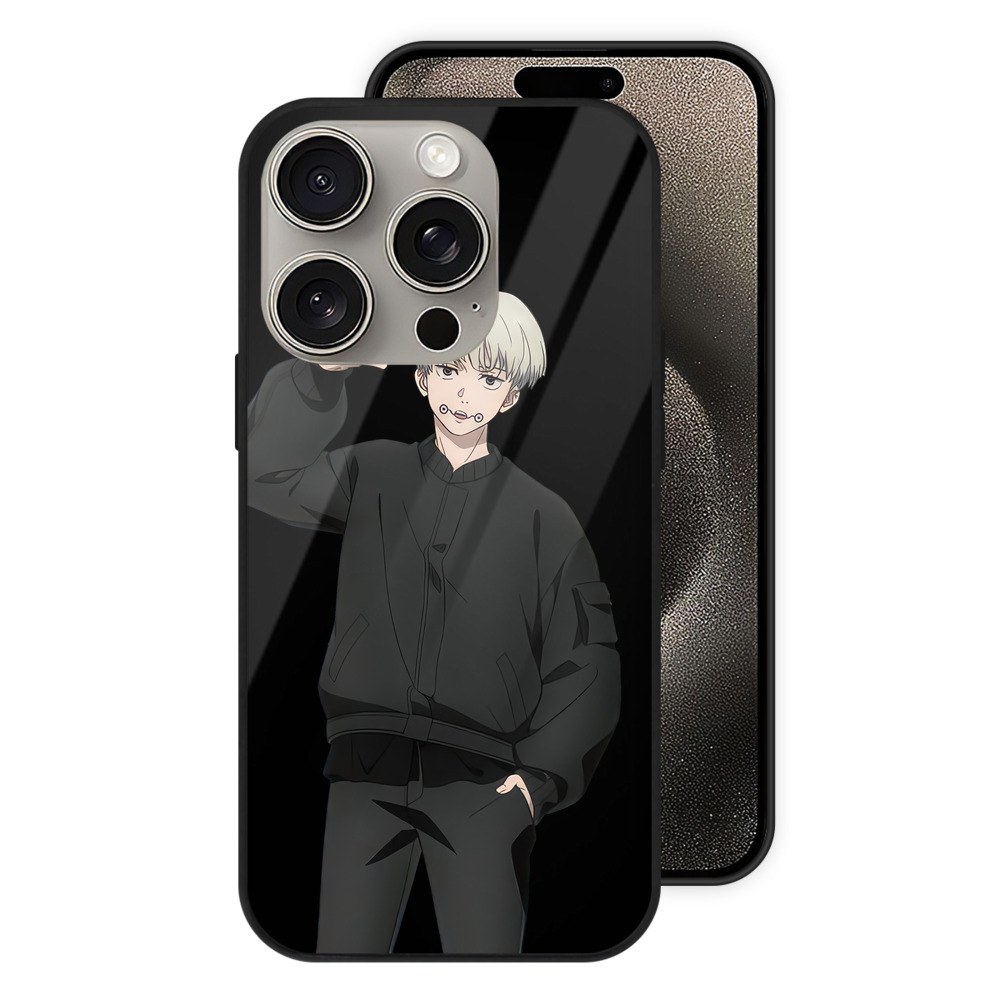 （画像用） 呪術廻戦 Jujutsu Kaisen 【iPhone15Pro対応】スマホケース 耐衝撃＆黄変防止 背面ガラス