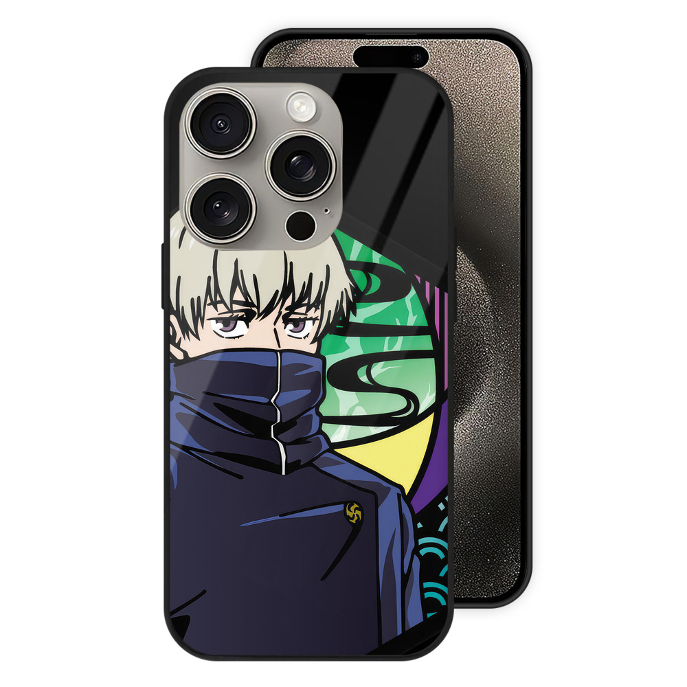 （画像用） 呪術廻戦 Jujutsu Kaisen 【iPhone15Pro対応】スマホケース 耐衝撃＆黄変防止 背面ガラス