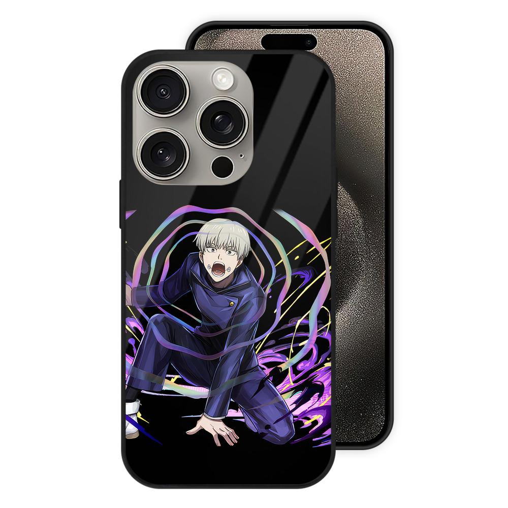 （画像用） 呪術廻戦 Jujutsu Kaisen 【iPhone15Pro対応】スマホケース 耐衝撃＆黄変防止 背面ガラス