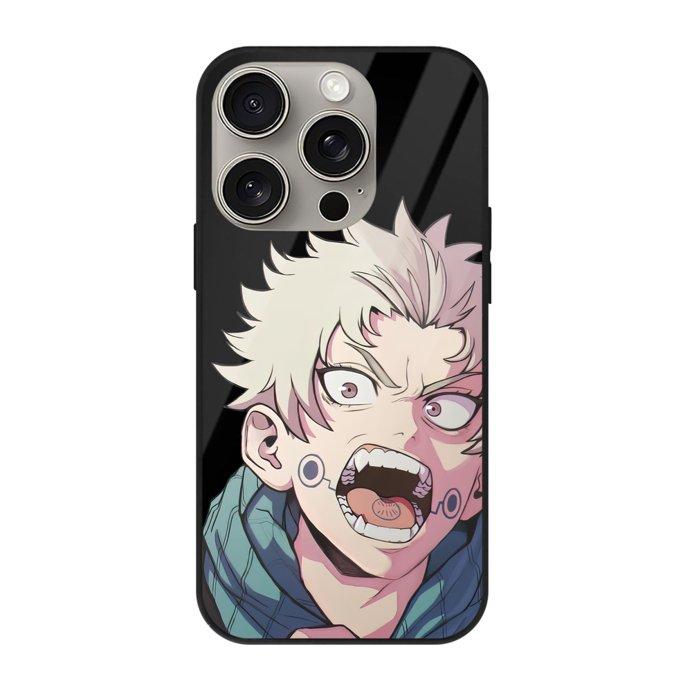 （画像用） 呪術廻戦 Jujutsu Kaisen 【iPhone15Pro対応】スマホケース 耐衝撃＆黄変防止 背面ガラス
