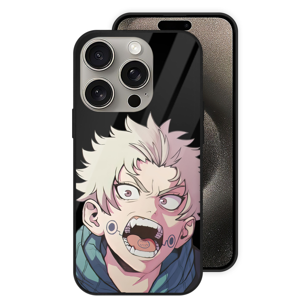 （画像用） 呪術廻戦 Jujutsu Kaisen 【iPhone15Pro対応】スマホケース 耐衝撃＆黄変防止 背面ガラス