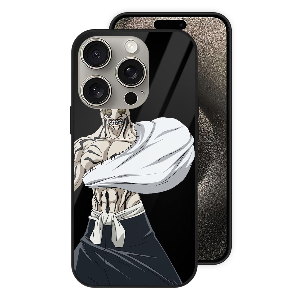 （画像用） 呪術廻戦 Jujutsu Kaisen 【iPhone15Pro対応】スマホケース 耐衝撃＆黄変防止 背面ガラス