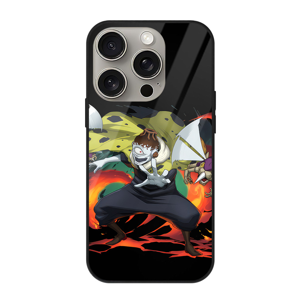 （画像用） 呪術廻戦 Jujutsu Kaisen 【iPhone15Pro対応】スマホケース 耐衝撃＆黄変防止 背面ガラス