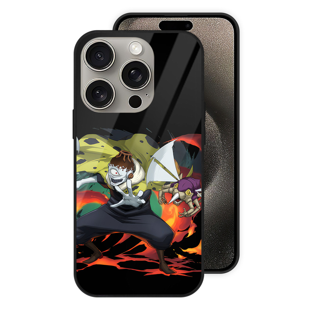 （画像用） 呪術廻戦 Jujutsu Kaisen 【iPhone15Pro対応】スマホケース 耐衝撃＆黄変防止 背面ガラス