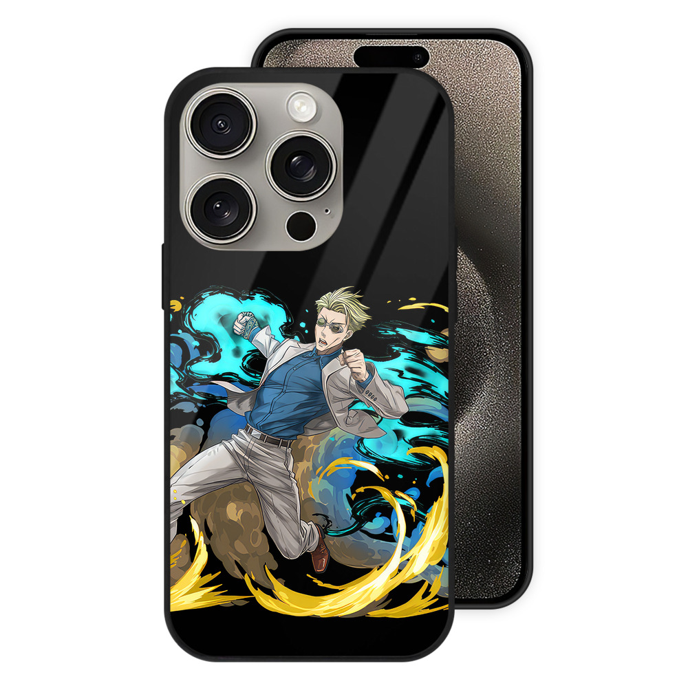 （画像用） 呪術廻戦 Jujutsu Kaisen 【iPhone15Pro対応】スマホケース 耐衝撃＆黄変防止 背面ガラス