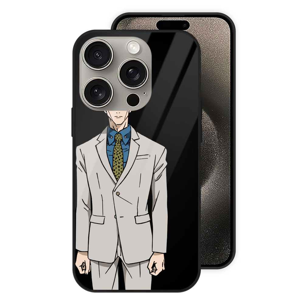 （画像用） 呪術廻戦 Jujutsu Kaisen 【iPhone15Pro対応】スマホケース 耐衝撃＆黄変防止 背面ガラス
