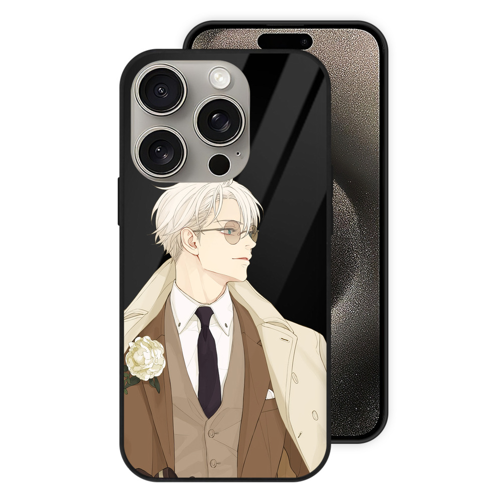 （画像用） 呪術廻戦 Jujutsu Kaisen 【iPhone15Pro対応】スマホケース 耐衝撃＆黄変防止 背面ガラス