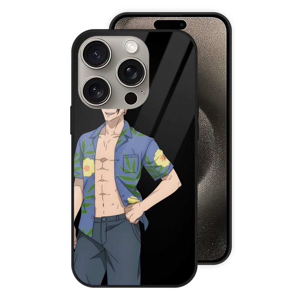 （画像用） 呪術廻戦 Jujutsu Kaisen 【iPhone15Pro対応】スマホケース 耐衝撃＆黄変防止 背面ガラス
