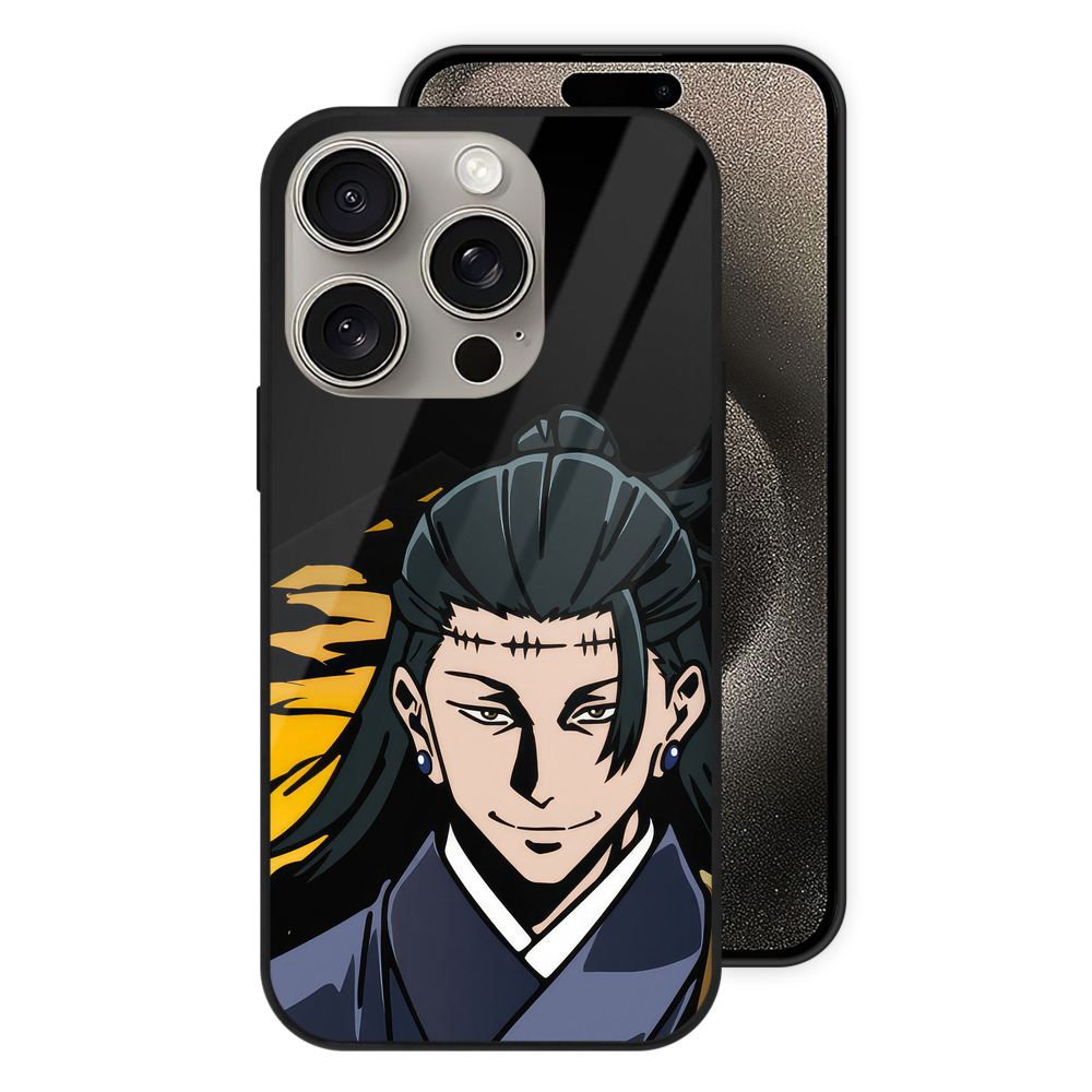 （画像用） 呪術廻戦 Jujutsu Kaisen 【iPhone15Pro対応】スマホケース 耐衝撃＆黄変防止 背面ガラス