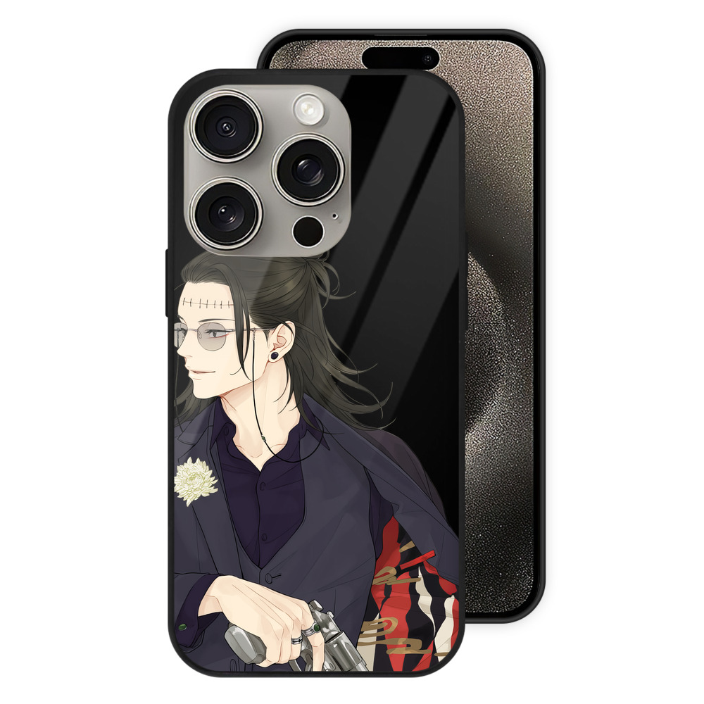 （画像用） 呪術廻戦 Jujutsu Kaisen 【iPhone15Pro対応】スマホケース 耐衝撃＆黄変防止 背面ガラス
