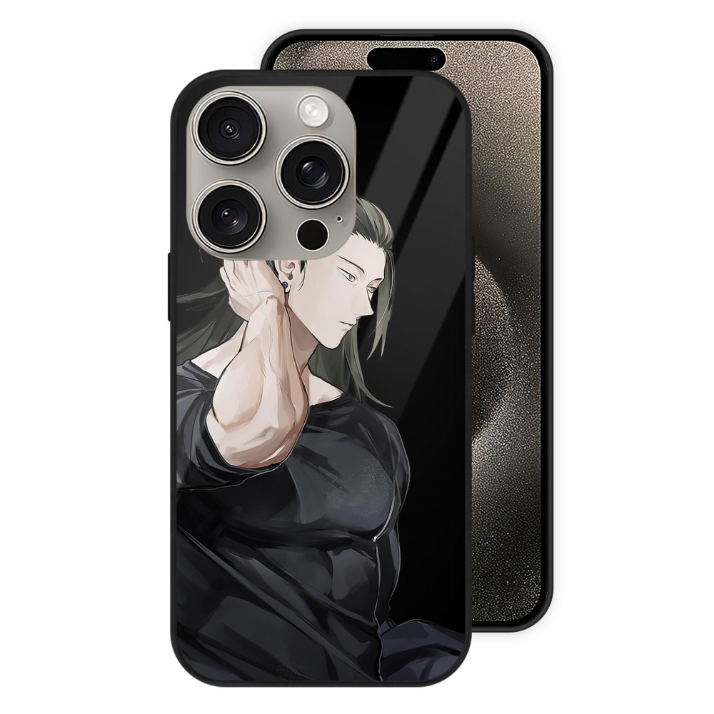 （画像用） 呪術廻戦 Jujutsu Kaisen 【iPhone15Pro対応】スマホケース 耐衝撃＆黄変防止 背面ガラス