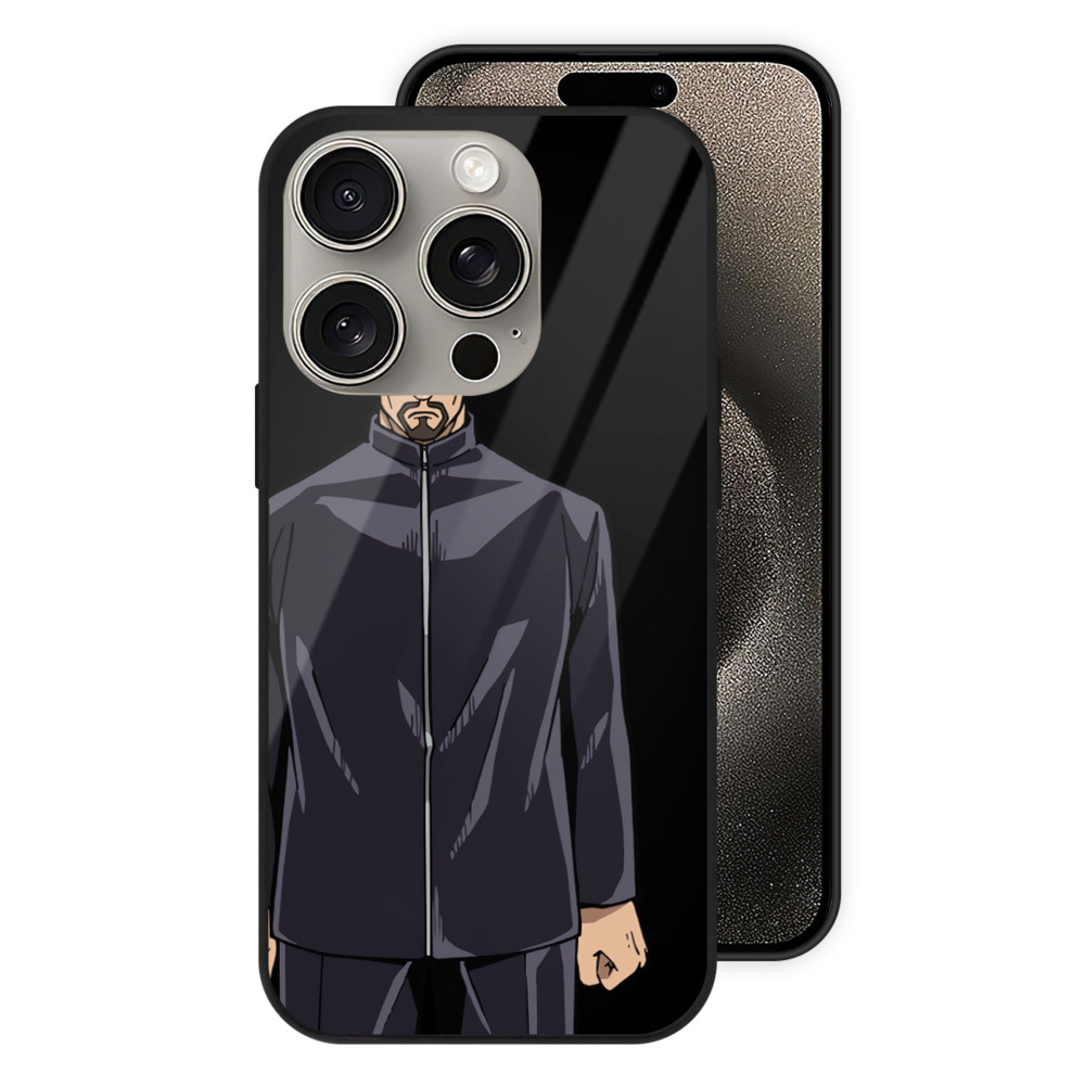 （画像用） 呪術廻戦 Jujutsu Kaisen 【iPhone15Pro対応】スマホケース 耐衝撃＆黄変防止 背面ガラス