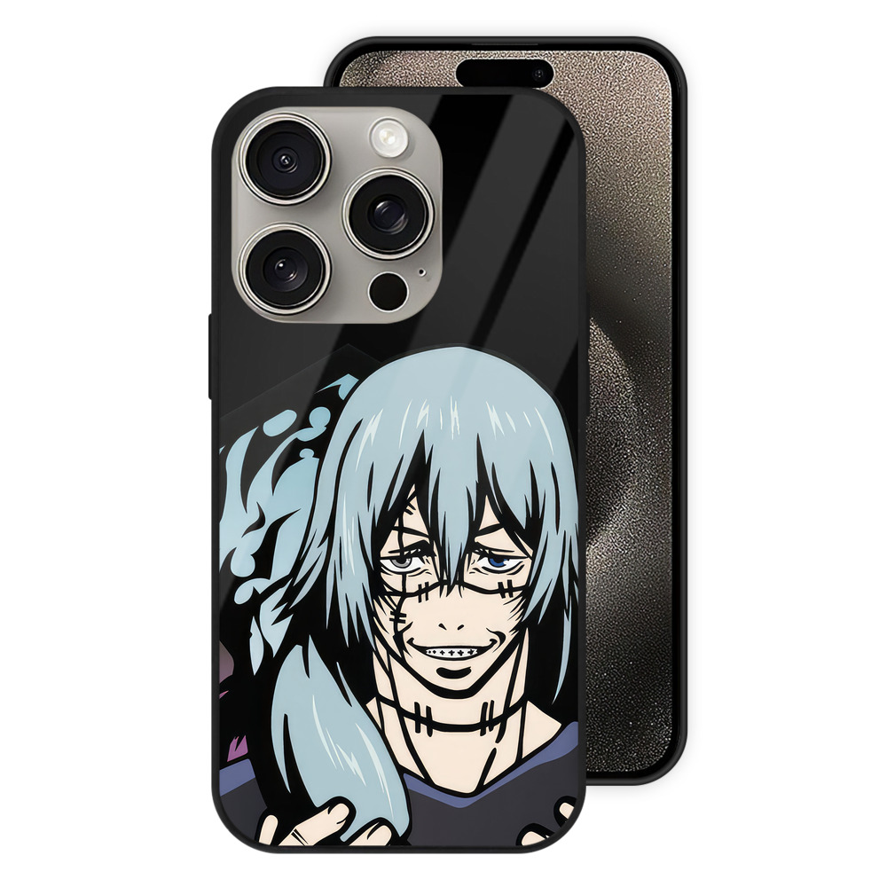 （画像用） 呪術廻戦 Jujutsu Kaisen 【iPhone15Pro対応】スマホケース 耐衝撃＆黄変防止 背面ガラス