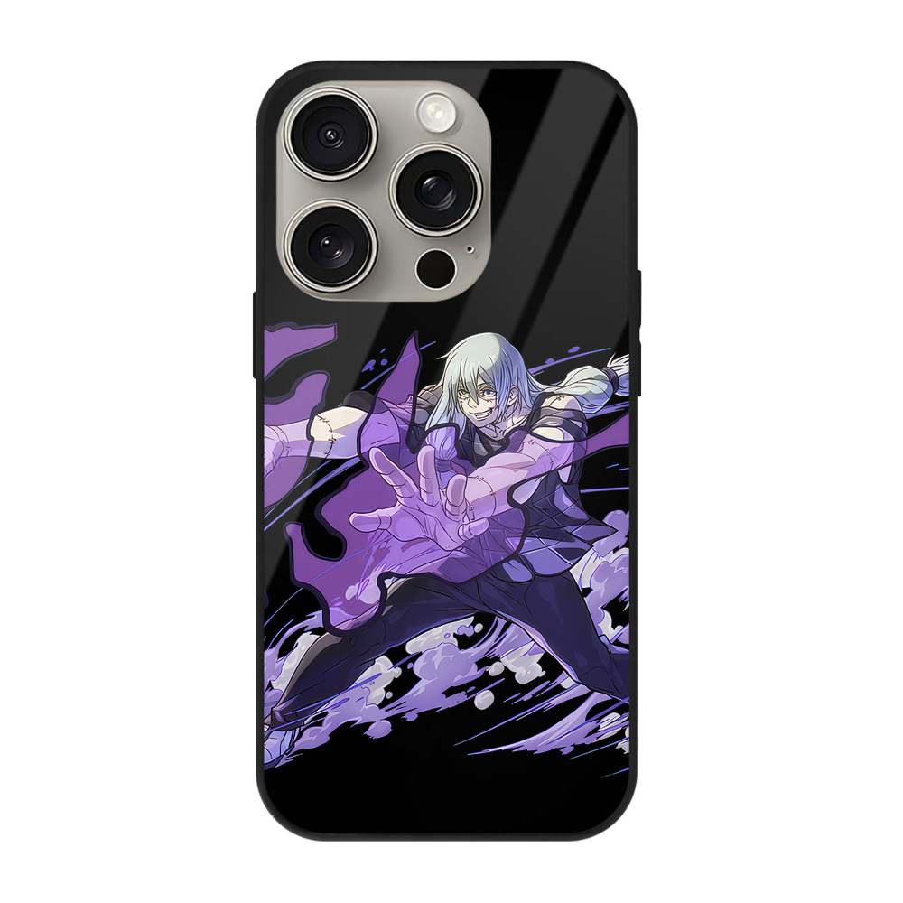 （画像用） 呪術廻戦 Jujutsu Kaisen 【iPhone15Pro対応】スマホケース 耐衝撃＆黄変防止 背面ガラス