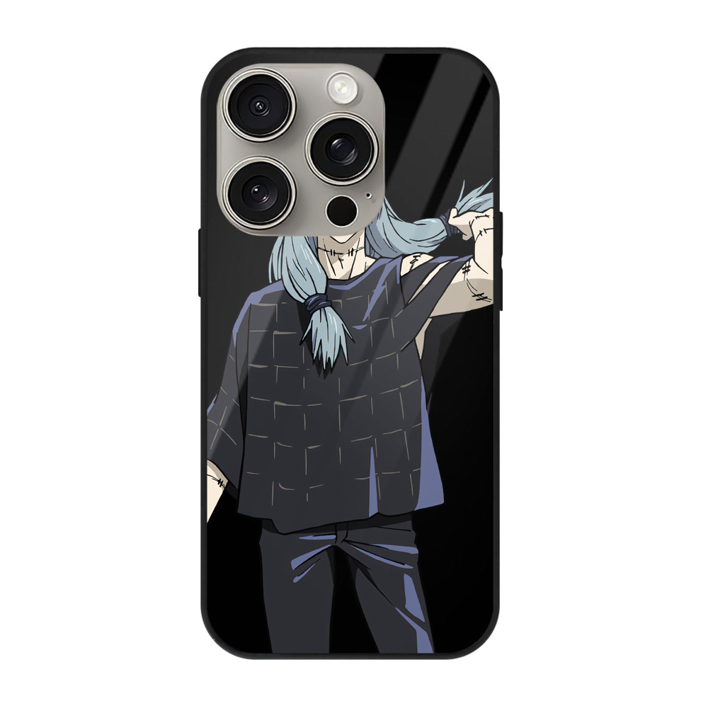 （画像用） 呪術廻戦 Jujutsu Kaisen 【iPhone15Pro対応】スマホケース 耐衝撃＆黄変防止 背面ガラス