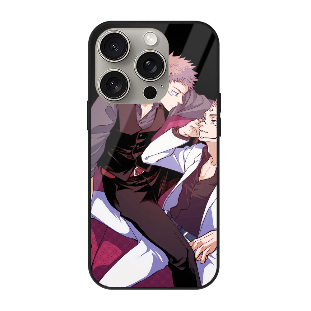 （画像用） 呪術廻戦 Jujutsu Kaisen 【iPhone15Pro対応】スマホケース 耐衝撃＆黄変防止 背面ガラス