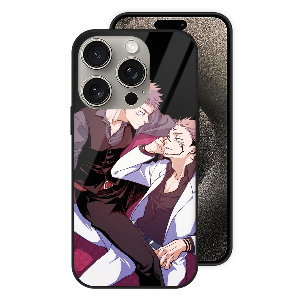 （画像用） 呪術廻戦 Jujutsu Kaisen 【iPhone15Pro対応】スマホケース 耐衝撃＆黄変防止 背面ガラス