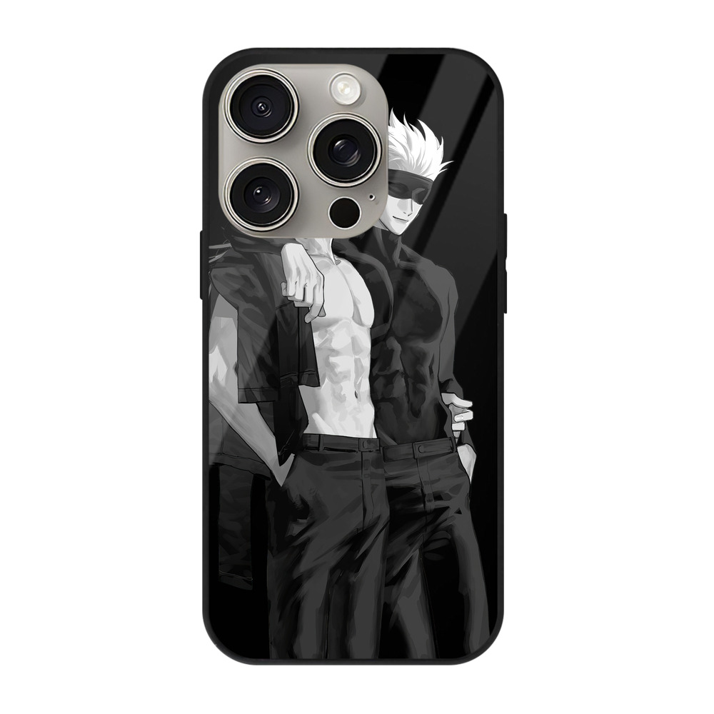 （画像用） 呪術廻戦 Jujutsu Kaisen 【iPhone15Pro対応】スマホケース 耐衝撃＆黄変防止 背面ガラス