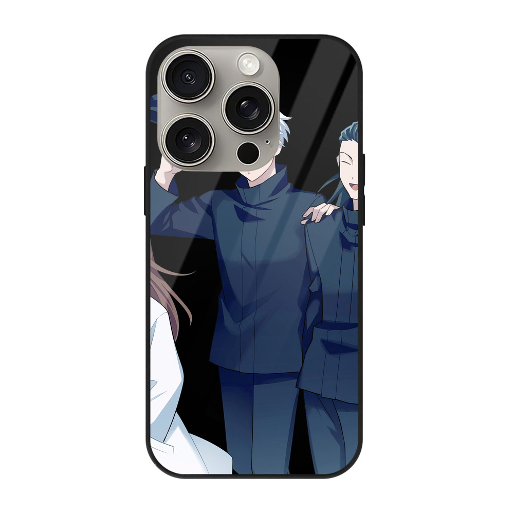 （画像用） 呪術廻戦 Jujutsu Kaisen 【iPhone15Pro対応】スマホケース 耐衝撃＆黄変防止 背面ガラス
