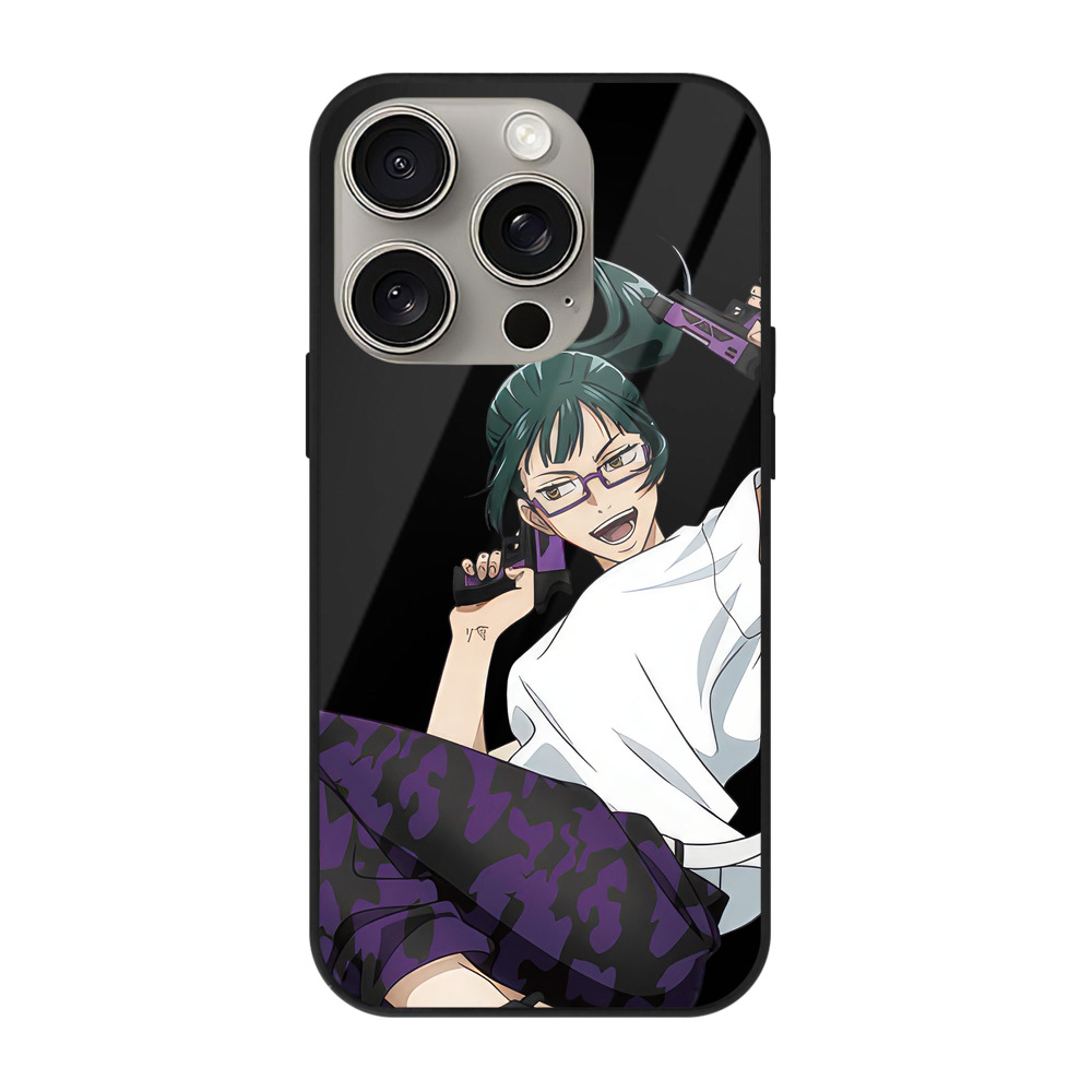 （画像用） 呪術廻戦 Jujutsu Kaisen 【iPhone15Pro対応】スマホケース 耐衝撃＆黄変防止 背面ガラス