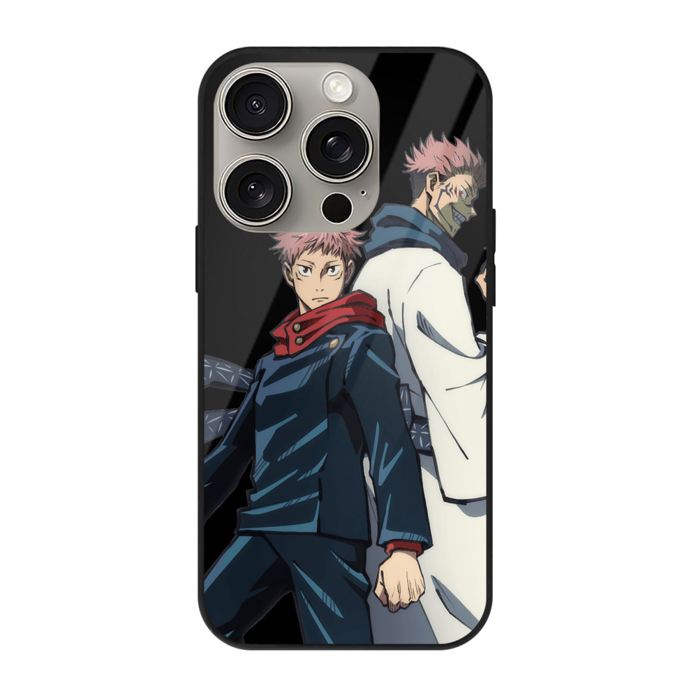 （画像用） 呪術廻戦 Jujutsu Kaisen 【iPhone15Pro対応】スマホケース 耐衝撃＆黄変防止 背面ガラス