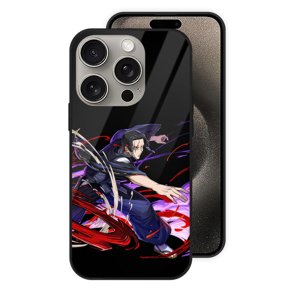 （画像用） 呪術廻戦 Jujutsu Kaisen 【iPhone15Pro対応】スマホケース 耐衝撃＆黄変防止 背面ガラス