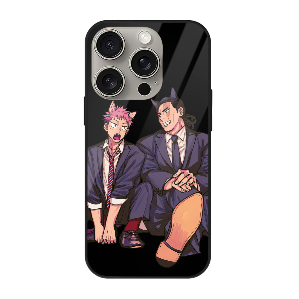 （画像用） 呪術廻戦 Jujutsu Kaisen 【iPhone15Pro対応】スマホケース 耐衝撃＆黄変防止 背面ガラス