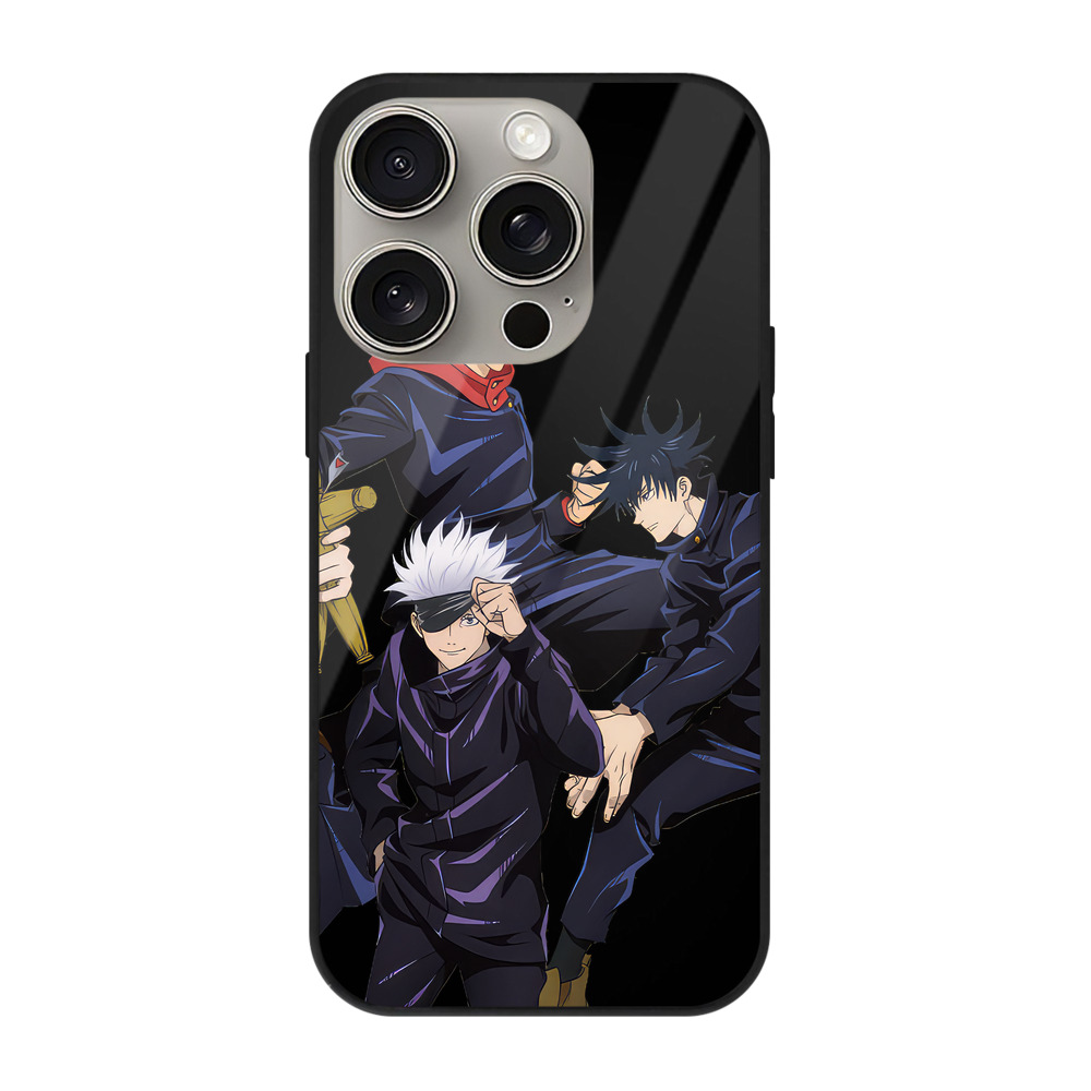 （画像用） 呪術廻戦 Jujutsu Kaisen 【iPhone15Pro対応】スマホケース 耐衝撃＆黄変防止 背面ガラス
