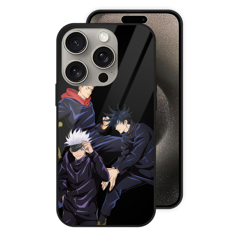 （画像用） 呪術廻戦 Jujutsu Kaisen 【iPhone15Pro対応】スマホケース 耐衝撃＆黄変防止 背面ガラス