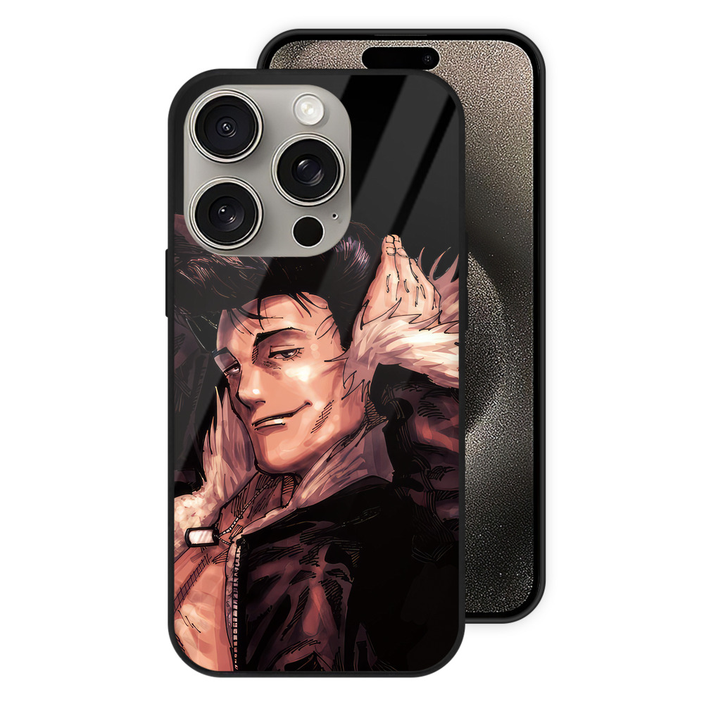 （画像用） 呪術廻戦 Jujutsu Kaisen 【iPhone15Pro対応】スマホケース 耐衝撃＆黄変防止 背面ガラス